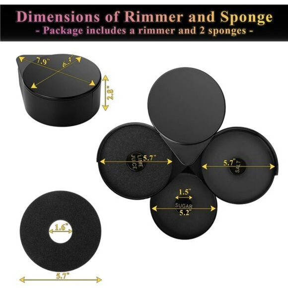 3 tier margarita salt rimmer set cocktail sugar lime bar tool drink garnish - Picture 3 of 7